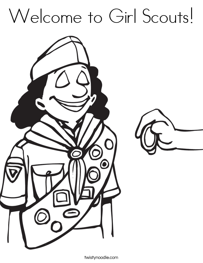 Welcome to Girl Scouts Coloring Page - Twisty Noodle