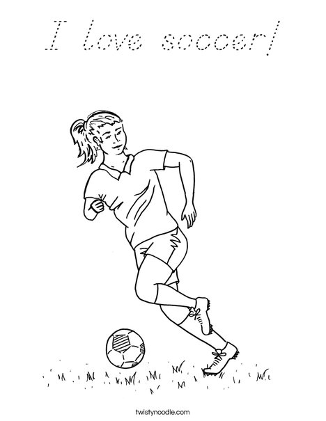 Girl Soccer Player Coloring Page