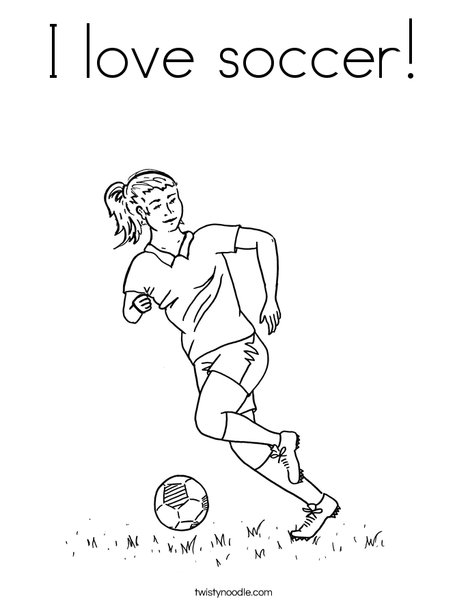 I love soccer Coloring Page - Twisty Noodle