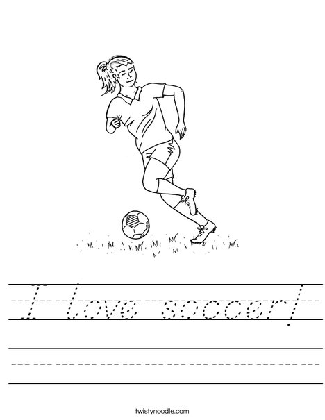 Girl Soccer Player Worksheet