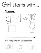 Girl starts with Coloring Page