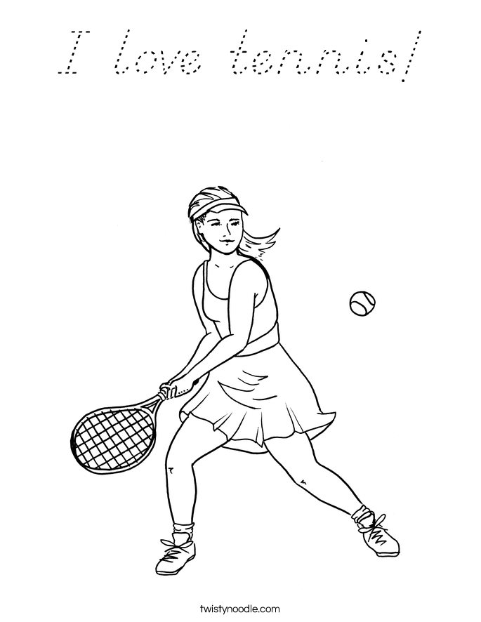 I love tennis! Coloring Page
