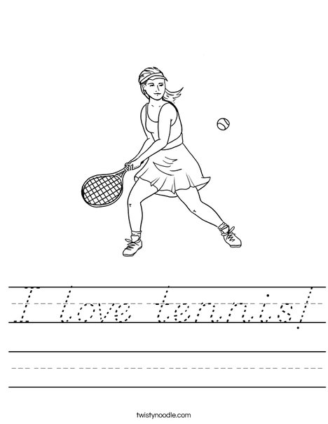 Girl Tennis Player Worksheet