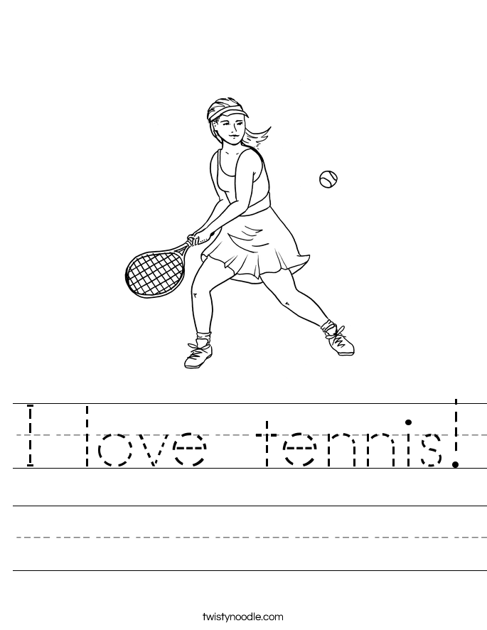 i love tennis worksheet twisty noodle