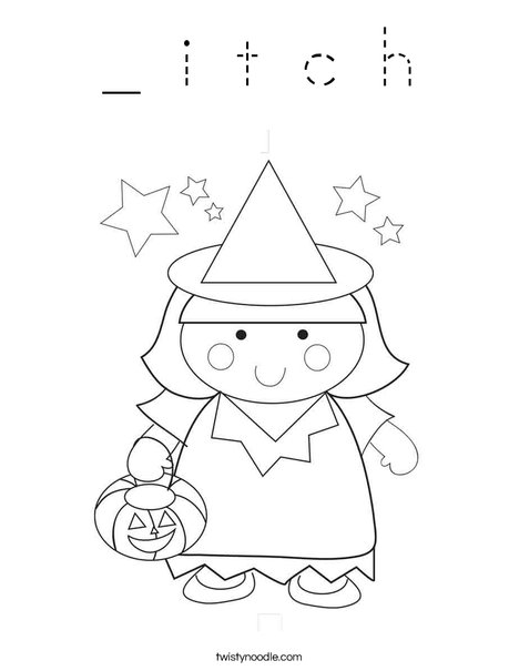 Girl Witch Coloring Page