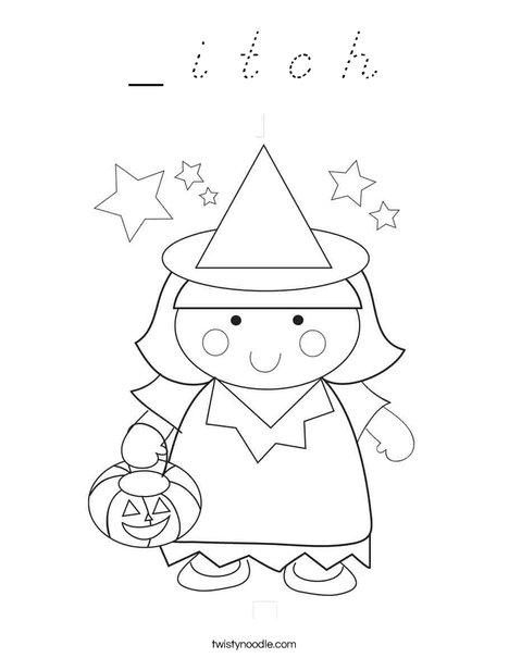 Girl Witch Coloring Page