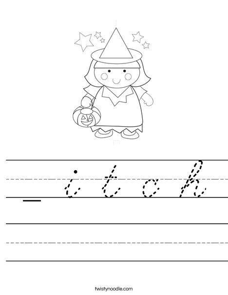 Girl Witch Worksheet
