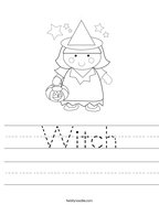 Witch Handwriting Sheet