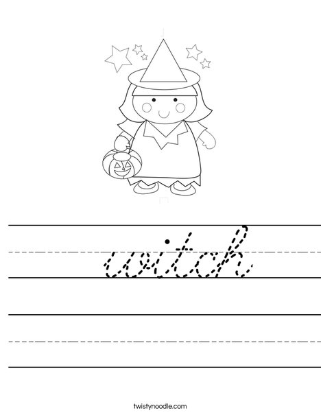 Girl Witch Worksheet