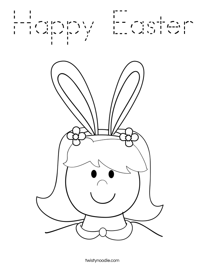 Happy Easter Coloring Page