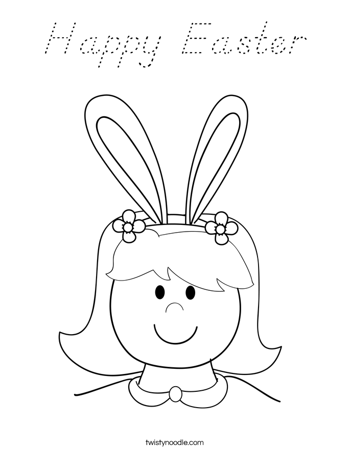 Happy Easter Coloring Page