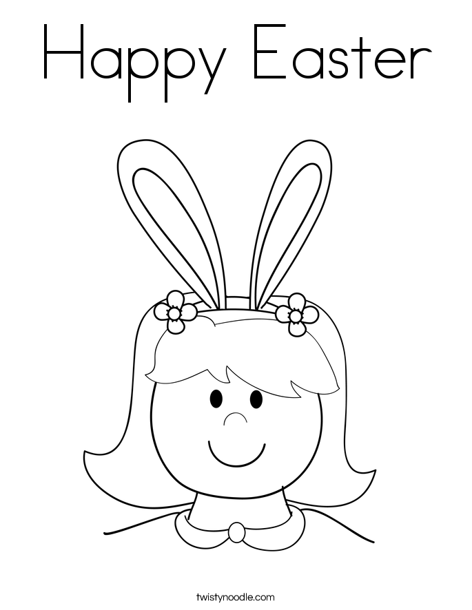 Happy Easter Coloring Page