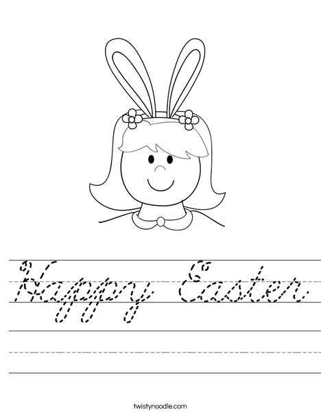 Girl with Bunny Ears Worksheet