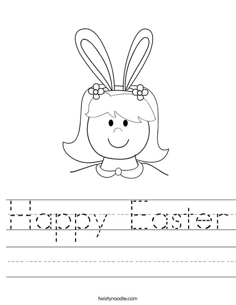 Girl with Bunny Ears Worksheet