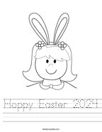 Hoppy Easter 2024 Handwriting Sheet