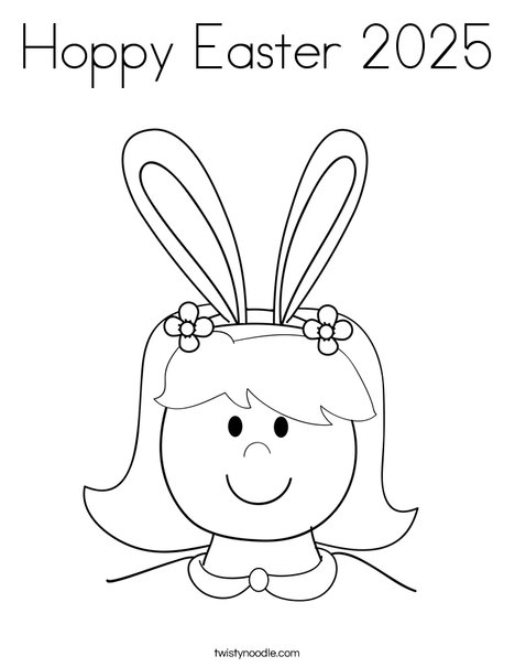 Girl with Bunny Ears Coloring Page
