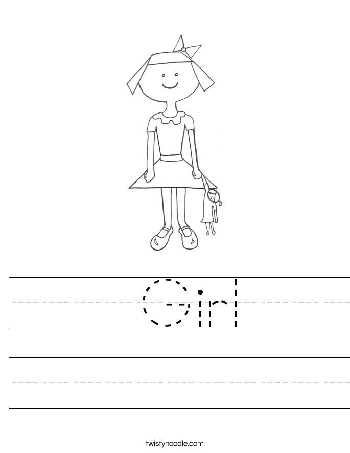 Girl Worksheet - Twisty Noodle