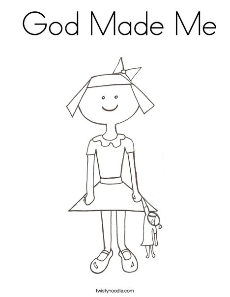 Girl with Doll Coloring Page