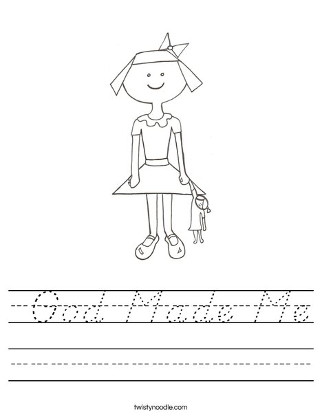 Girl with Doll Worksheet