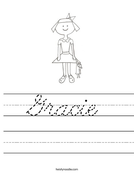 Girl with Doll Worksheet