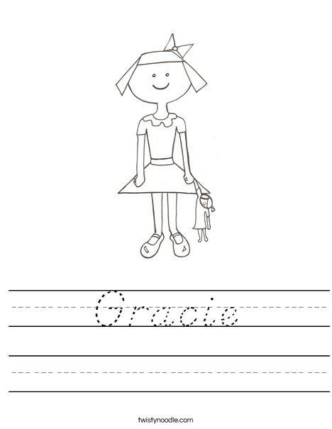 Girl with Doll Worksheet