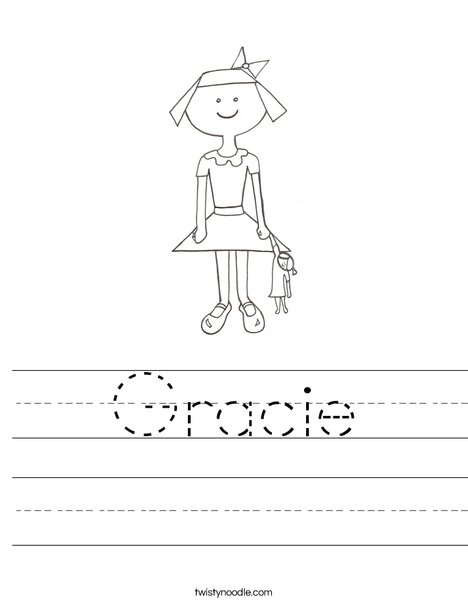 Girl with Doll Worksheet