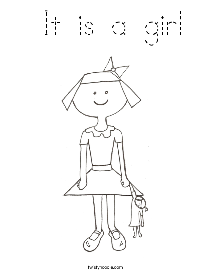  It is a girl Coloring Page