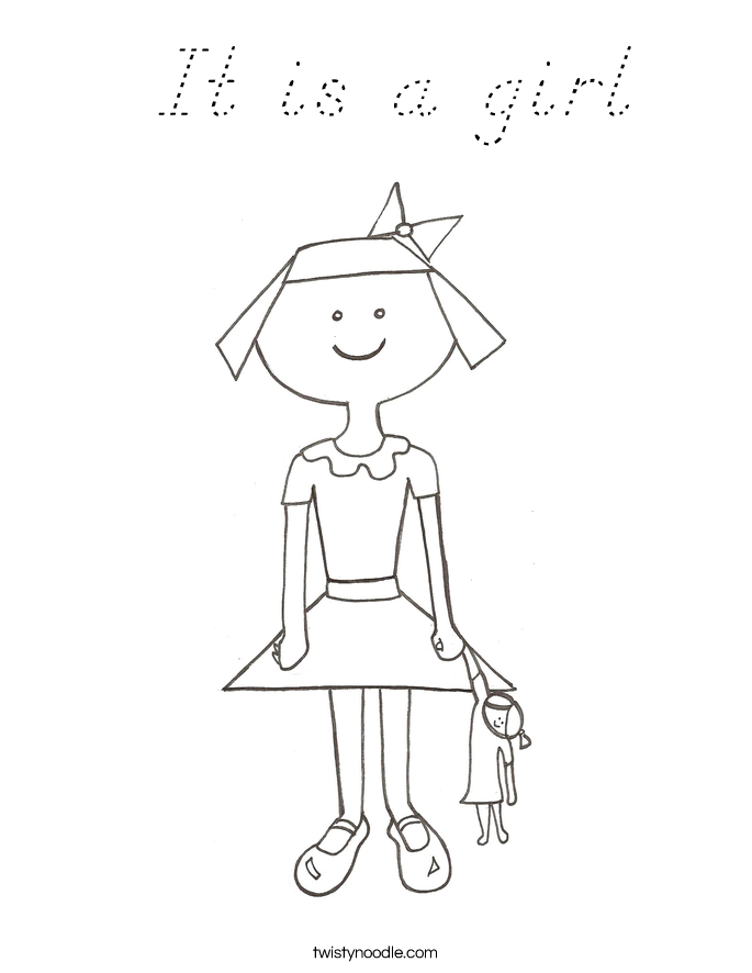  It is a girl Coloring Page