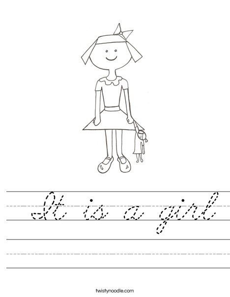 Girl with Doll Worksheet
