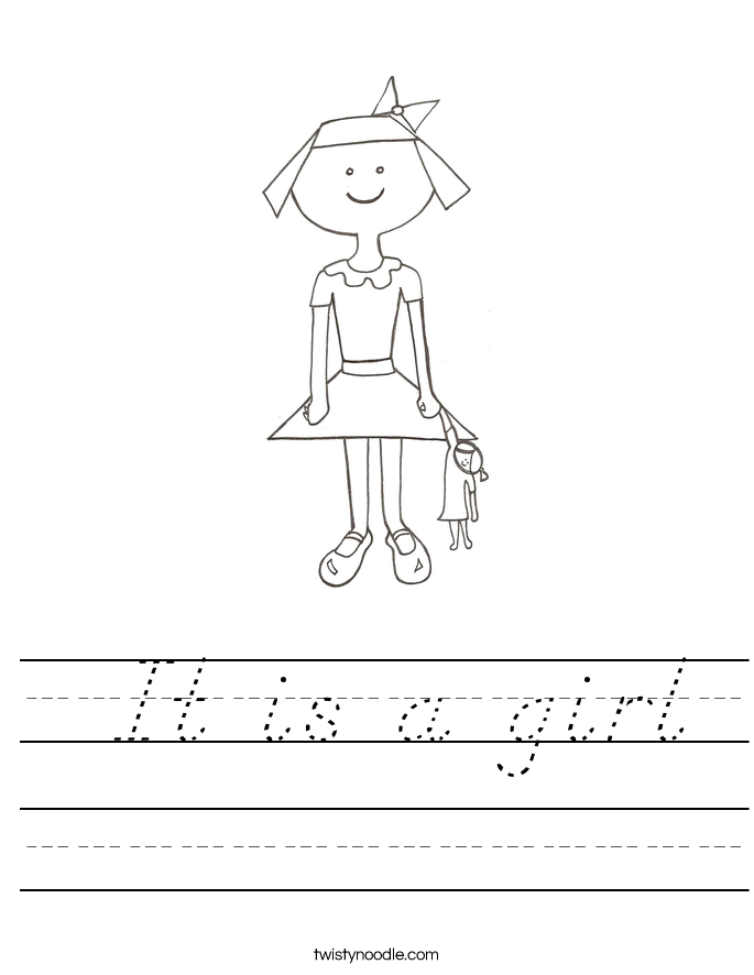  It is a girl Worksheet