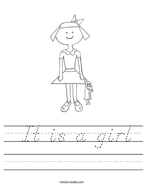 Girl with Doll Worksheet