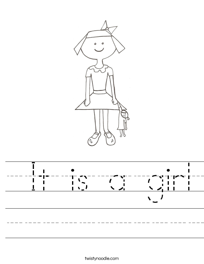  It is a girl Worksheet