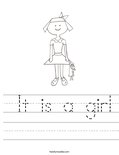 It is a girl Worksheet