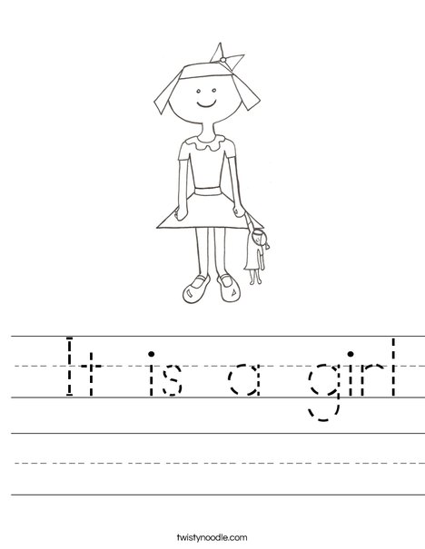 Girl with Doll Worksheet