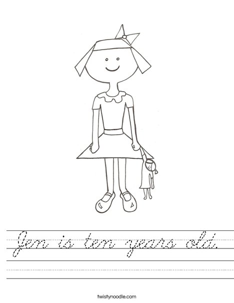 Girl with Doll Worksheet