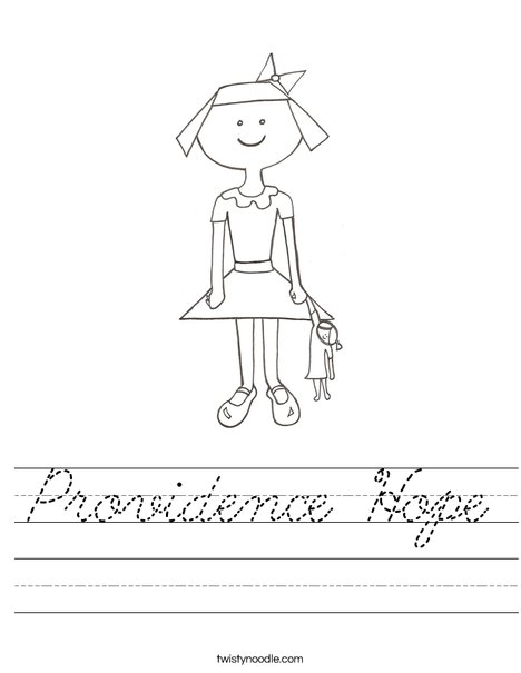 Girl with Doll Worksheet