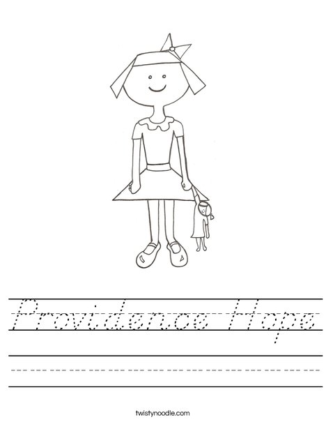 Girl with Doll Worksheet