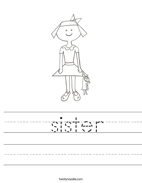 Girl with Doll Worksheet