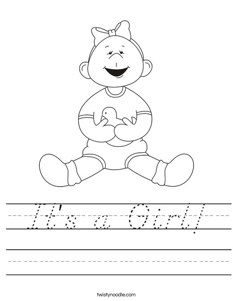 Girl with Ducky Worksheet