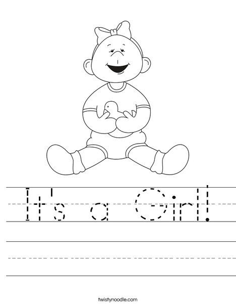 Girl with Ducky Worksheet