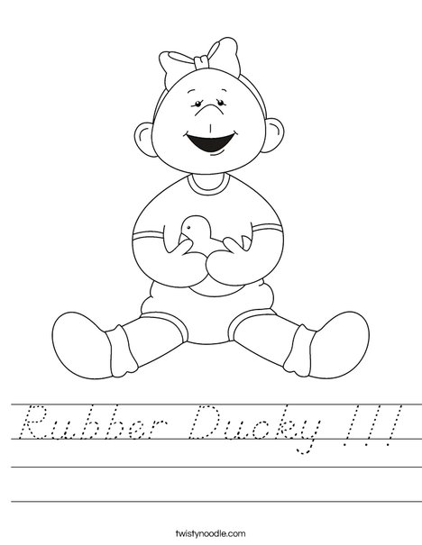 Girl with Ducky Worksheet