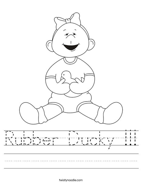 Girl with Ducky Worksheet