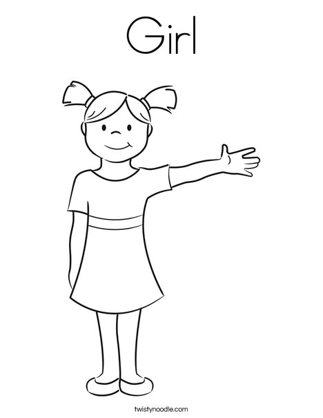 Girl Coloring Page - Twisty Noodle