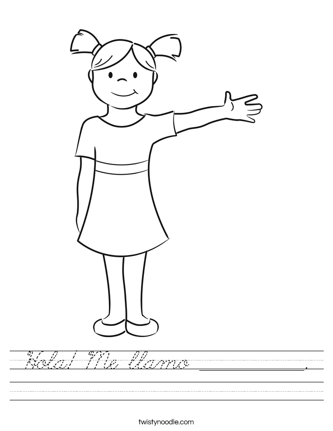 Hola! Me llamo ____________. Worksheet