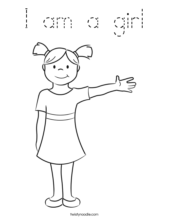 I am a girl Coloring Page