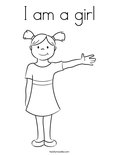 I am a girlColoring Page