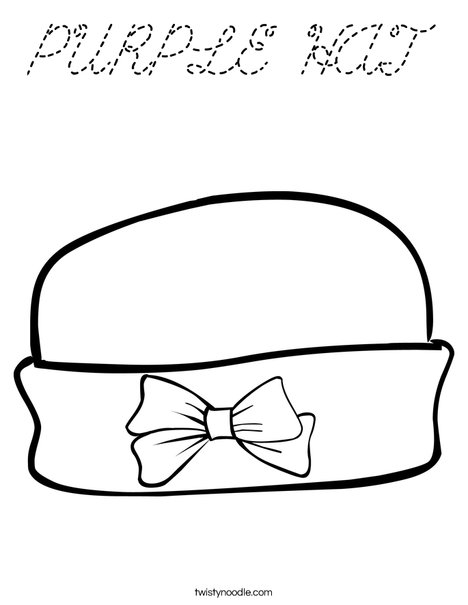 Girls Hat with Bow Coloring Page