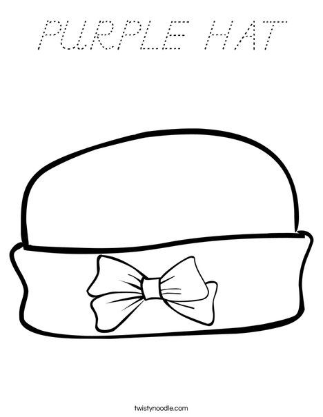 Girls Hat with Bow Coloring Page