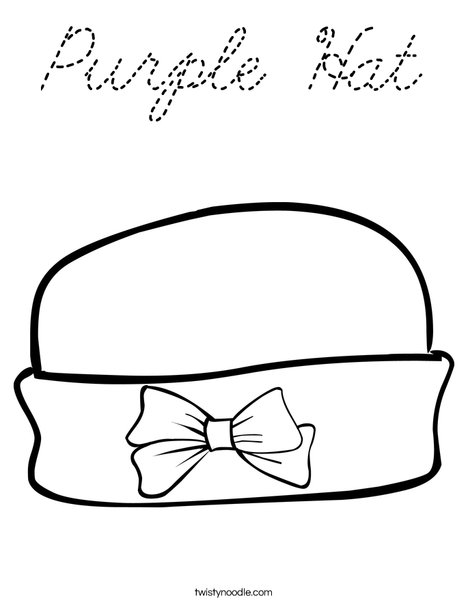 Girls Hat with Bow Coloring Page