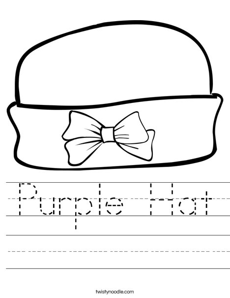 Girls Hat with Bow Worksheet